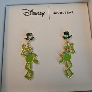 NWT Disney X BAUBLEBAR Kermit the Frog St. Patrick's Day Earrings